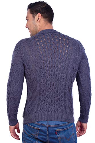 Handmade Warm Irish Aran Alpaca Sweater for Men - Nordic Pullover in Alpaca Wool4
