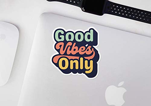 Image of Vintage Good Vibes Only Decal Bumper Sticker for Cars, Cups, Laptops, Coolers (Two Pack 3 inch and 5 inch)