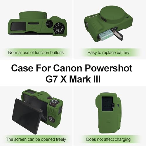 Funda para Cámara Canon Powershot G7 X Mark III en Silicona Verde miniatura 3