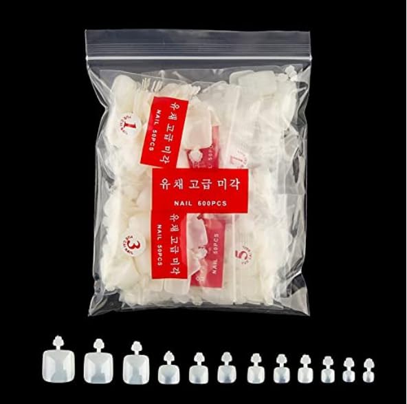 Ak Beauty Store 500 Pcs White Full Cover Artificial Acrylic Toenails Fake Toenail Tips Nail Salons DIY Foot Decoration Manicure Tools-image-28