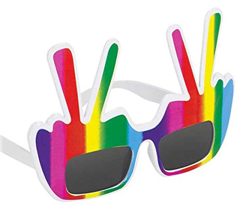 Lunettes Peace accessoire hippie pour adulte costume rétro chic