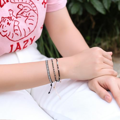 Image of KELITCH Miyuki Friendship Bracelet Boho Seed Beads Women Thin Strand Bracelets Adjustable