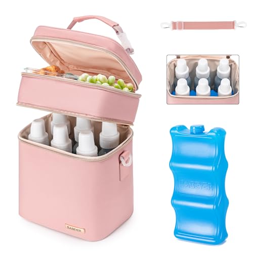Image of BABEYER Breastmilk Cooler Bag with Ice Pack Fits 6 Baby Bottles Up to 9 Ounce