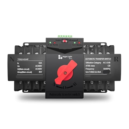ATS interrupteur de transfert automatique 4P double alimentation pour rail DIN 63A