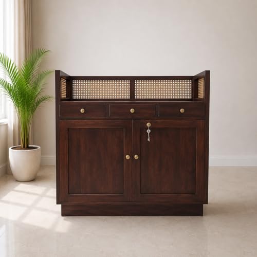 Image of The Attic Mehfil Bar Cabinet, Walnut Finish