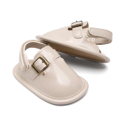 Image of KIDSUN Baby Boys Girls Sandals Adjustable Lightweight House Home Slippers Non Slip Newborn Prewalk First Walk Shoes