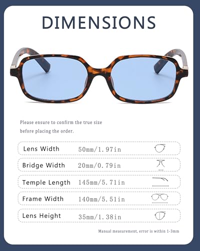 Image of Retro Rectangular Sunglasses for Women Men 90s Trendy Square Sun Glasses Small Vintage Sunnies