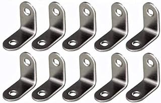Framing Hardware 1/2 x 1/2 Zinc Plated Steel Corner Brace L Brackets with Screws for Frame Corners, Stacked Frames, Stretched Canvas, Shelving - 10 Pack