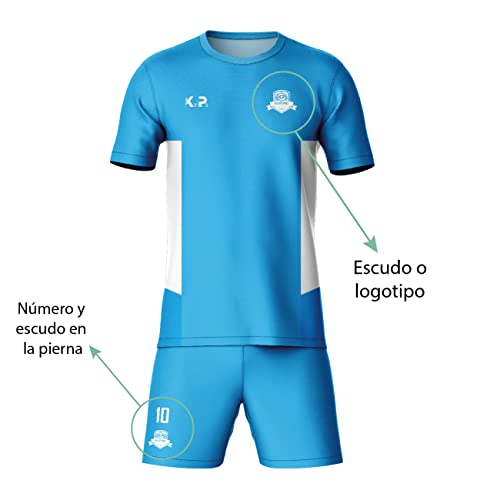 Miniatura 2 de Kallpa Sport Equipación Deportiva De Fútbol Personalizada. Niños Y Adultos. 100 Sublimación. Camiseta Y Calzona. Personaliza Con Tu Nombre, Escudo, Número Y Sponsor. Varios Modelos. Modelo 13