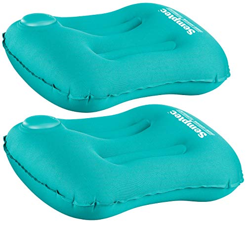 Preisvergleich Produktbild Semptec Urban Survival Technology Rückenkissen: 2er-Set aufblasbares Camping-Kissen mit eingebauter Handpumpe, blau (Aufblasbares Kissen Strand)