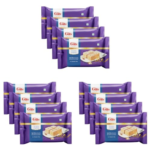 Image of Gits Soan Papdi, Ready to Eat Indian Dessert, 1000g (Pack of 12, 250g Each)
