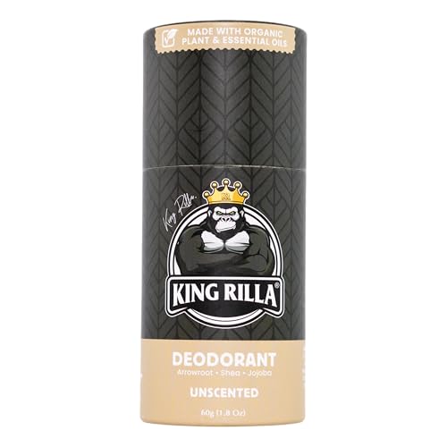 King Rilla Natural Deodorant for Men, USDA Organic, Aluminum Free 2.1 oz