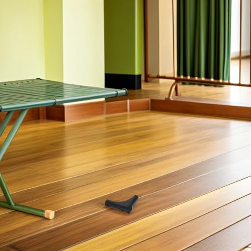 Patas protectoras minkissy: diseño en plástico negro para proteger suelo de madera 6