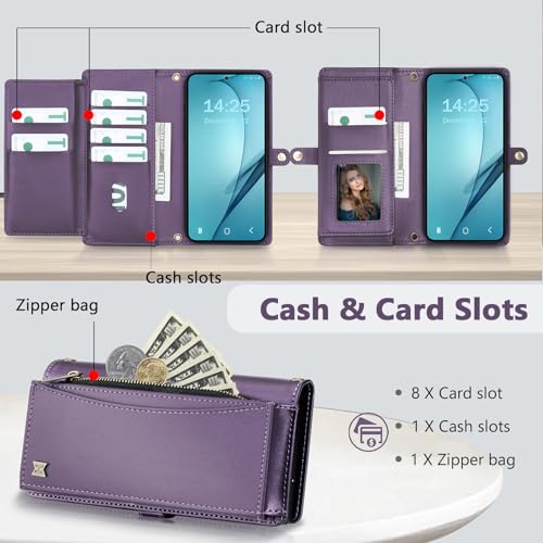 BLISLIAR Wallet Case for Samsung Galaxy S24,RFID Blocking,Purple by BLISLIAR - Used condition - Image 3