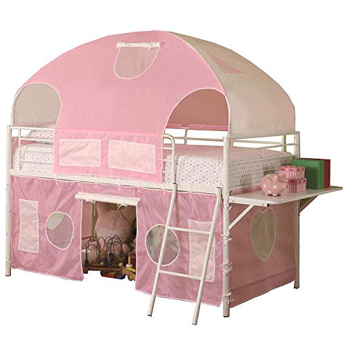 Coaster Furniture Sweetheart Tent Loft Bed Pink / White 460202