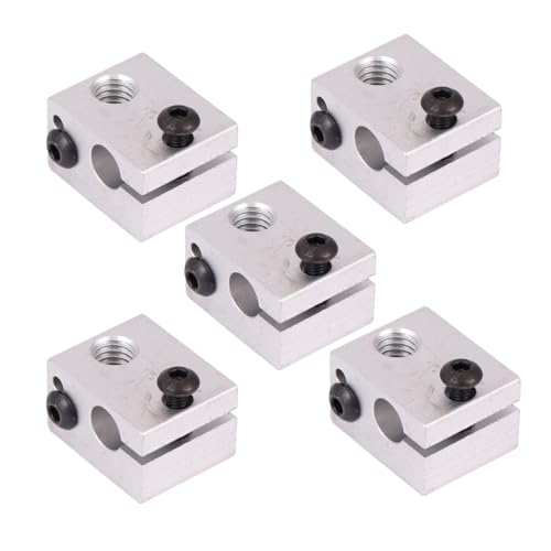 Zerodeko 5pcs Printed Heated Aluminum Block Aluminum Heater Block for Printer Hot End Heater for Ender Pro Hotend and Ex