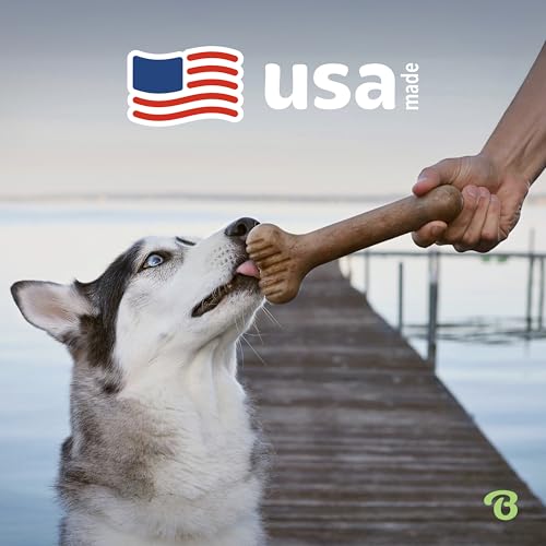 Image of Benebone Bone Durable Dog Chew Toy for Aggressive Chewers, Real Bacon, Made in USA, Giant