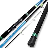 Fiblink 3-Piece Surf Fishing Rod, Portable Travel-Friendly Rod, Spinning/Casting Carbon Fiber Fishing Pole(10’/10’6”/13’) (Spin / 10'6" / 3pc)
