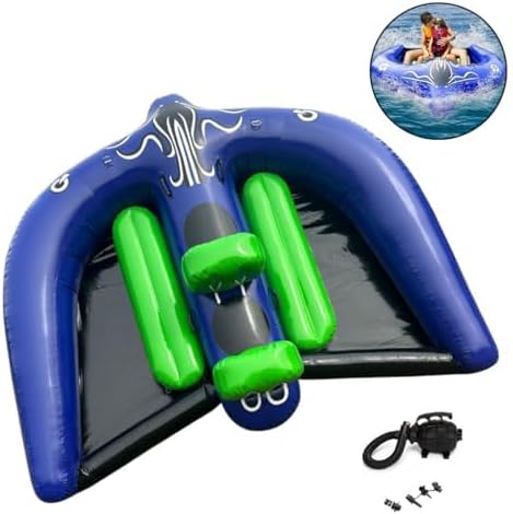 Inflatable Flying Manta Ray Tube 10x9FT Towable PVC Tarpaulin Water Toy for Water Sports Summer Fun