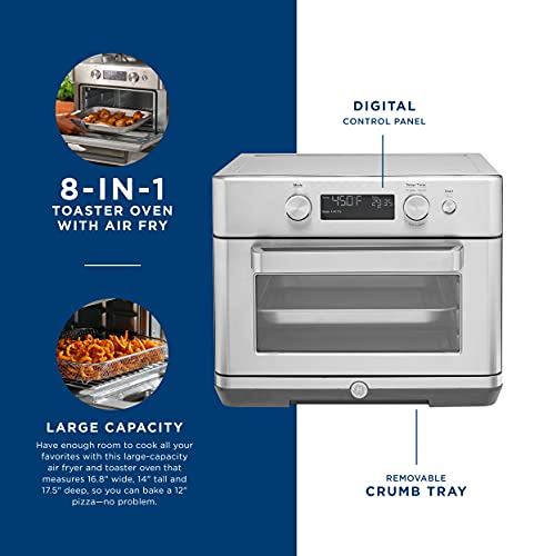 Ge Digital Air Fryer Toaster Oven + Accessory Set | Convection Toaster With 8 Cook Modes | Large Capacity Oven - Fits 12" Pizza | Countertop Kitchen Essentials | Stainless Steel #TOP2