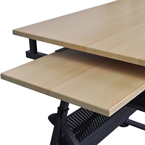 Miniatura 7 de Mesa De Dibujo Con Superficie Inclinable Y Doble Área De Trabajo, Ajustable En Altura, Para Diseñadores Y Artistas