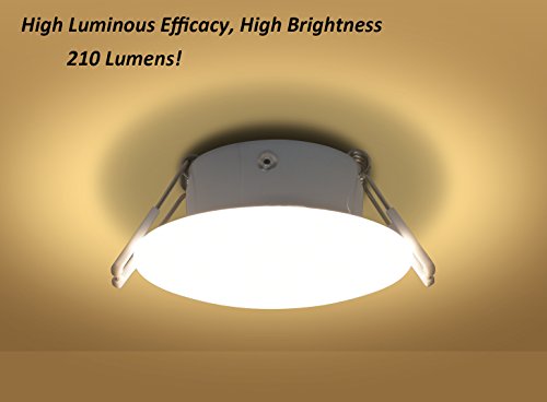 Facon 3 Inch 12V LED RV Puck Light, DLFST3-008 Full Aluminum Recessed Mount Down Light, 12Volts Interior Light for RV Motor-Homes Camper Caravan Trailer Boat (3400K Warm White Light) - Thumbnail 2
