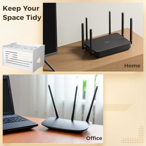 Grand support de gestion de routeur au design épuré blanc