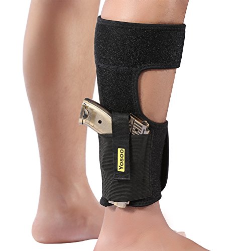 Yosoo Ankle Holsters with Magazine Pouch Concealed Carry Gun Holster Fits Glock 42 43 27 19 17 26, Ruger LCP, Bodyguard 380, Revolvers, S&W, M&P Shield, 38 Special 9mm Small Frame Pistol