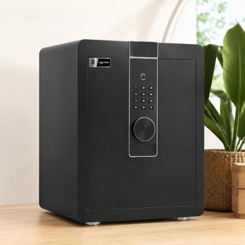 Image of Amazon Basics Pro Gross Capacity - 54L (Net - 49L), Biometric Fingerprint + Password Safe Locker Box for Home & Office | Digital Electronic Security Locker Safe With Dual Access, Anti Theft Steel Body