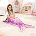 Wearable Mermaid Tail Blanket for Girls and Teenagers, Soft Flannel, Pink and Purple Fish-Scale Pattern, All Seasons