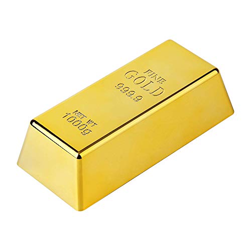 Türstopper Goldbarren,Fake Gold Bar Bullion Türstopper Goldbarren-Dekorationen Briefbeschwerer Golden Wedge Safe Türstopper für Zuhause Büro Dekoration