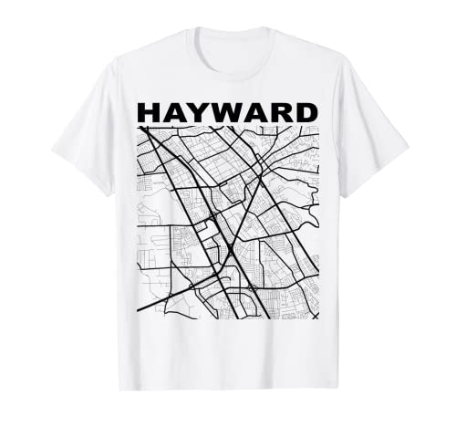 Hayward City Street Mapa California Souvenir Camiseta
