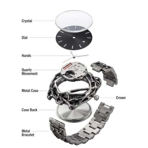 Image of Gothic Watch for Men - Crimson Eclipse, Sunburst Dial Stainless Steel Designer Wrist Watch, Stylish Fashion Watch