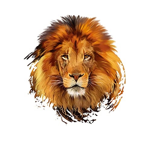 GIVBRO Patch thermocollant pour transfert de chaleur - Motif lion - Tigre - Pour vêtements, t-shirts, vestes, jeans, sacs à dos