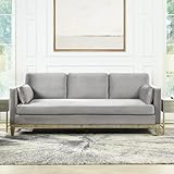 84' Opal Grey Velvet Modern Farmhouse Sofa - Luxurious and Living Room Furniture