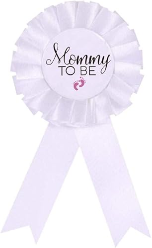 CoolerthingsDG, 1 pin de insignia de hojalata para mamá – Botón de baby shower, regalos para mamá, revelación de género, fiesta, bebé, niña, roseta