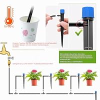 VooGenzek 50 Stücke 360 Grad Einstellbare Bewässerung Sprinkler, 8-Loch Garten Bewässerung Tropfer mit Barb Verbinder & Micro Drip Rohrhalter for 4/7mm Schlauch, für Gewächshaus, Topfpflanzen, Blau – Ansicht 4
