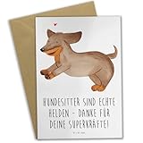 Mr. & Mrs. Panda Beileidskarte Hundesitter Helden - Geschenk, Bedanken, Liebevoll, Geschenke, Superkräfte, dankeskarten, Dankbarkeit zeigen, Fürsorge, Hundebetreuung, Grußkarten, glückwunschkarten