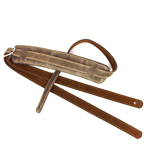 Walker And Williams C-18-LBRN Sangle en cuir vintage extra longue Finition bronzée antique, Vintage Marron, Longue - Les Beatles, Paul McCartney, John Lennon, RIngo Starr, George Harrison Walker And Williams C-18-LBRN Sangle en cuir vintage extra longue Finition bronzée antique, Vintage Marron, Longue