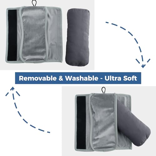 Image of COOLBEBE Seat Belt Pillow for Kids, Extra Soft Toddler Travel Pillow for Car Seat, Universal Carseat Strap Cushion Pads for Childs Baby People Adults, Grey