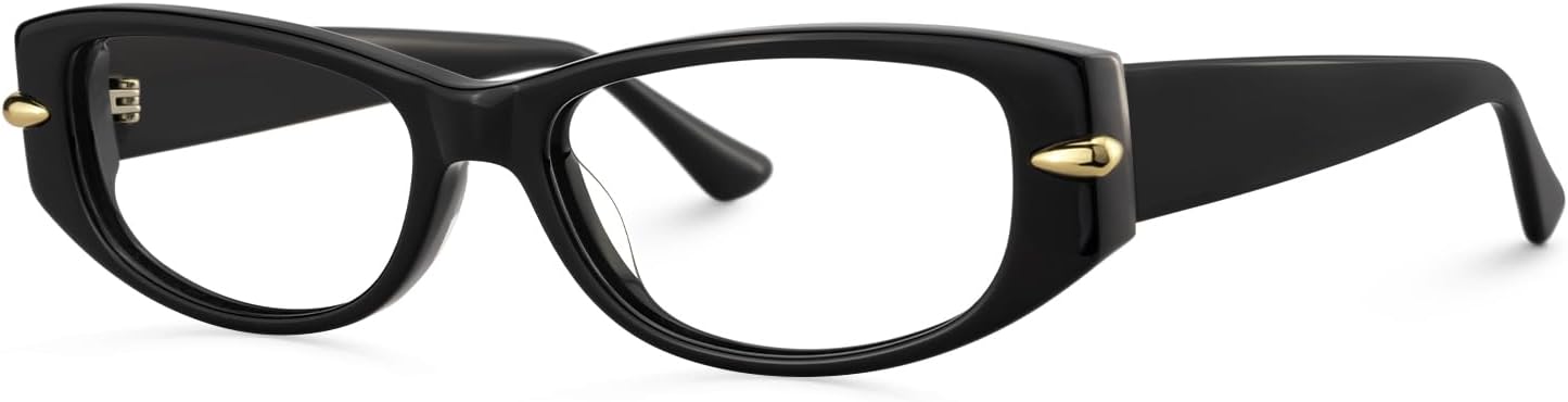 VOOGLAM Blue Light Glasses for Women Men Computer Phone TV Anti Eyestrain Dry Eyes Rectangle Oval Eyeglasses Erica