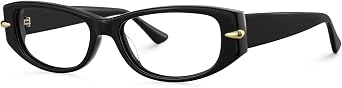 VOOGLAM Blue Light Glasses for Women Men Computer Phone TV Anti Eyestrain Dry Eyes Rectangle Oval Eyeglasses Erica