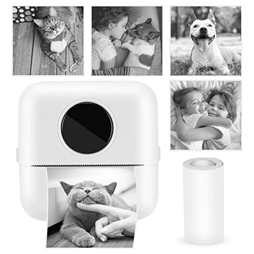 Yideng Mini Pocket Printer Wireless Bluetooth Thermal Printer Inkless Instant Printer with Thermal Paper Portable Printer for Photo Label Image Study Note Compatible with iOS & Android Smartphone