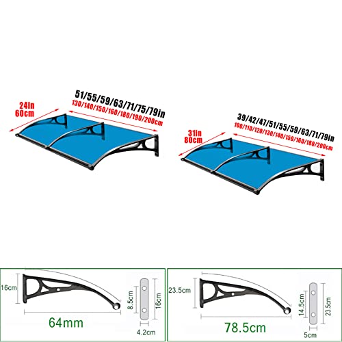 Couverture de toit de patio et auvent de porte extérieure avec protection UV - 2