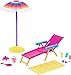 Produktbild Barbie GYG17 - Loves the Ocean Strandspaß Spielset mit Liegestuhl, Sonnenschirm und Zubehörteile aus recyceltem Kunststoff, Spielzeug Geschenk für Kinder von 3 bis 7 Jahren