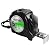 HAUTMEC 16 Ft (5m) Heavy Duty AutoLock Black Tape Measure, Self-Lock, 1" Wide Black Rigid Blade, Dual Sided Rule Print, HT0100-TM