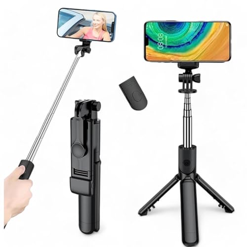 Genérico Bastão de Selfie com Tripé Bluetooth, Controle Remoto, Compatível com Android e iOS - Ideal