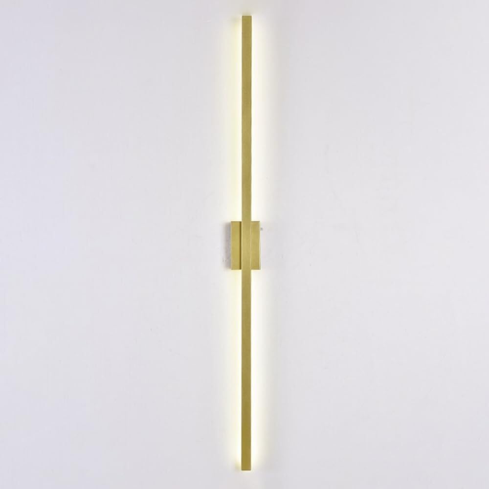 TCHAUSGZUS Modern Linear Wall Sconce - Minimalist Long Strip Wall Light Fixture, Hardwired Wall Wash Lights for Living Room, Bedroom(Gold,100cm)