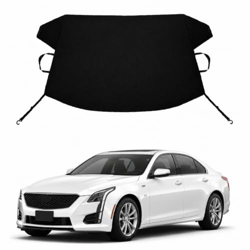 Image of CTS CT4 CT5 CT6 Custom Windshield Cover for Ice and Snow Ca-di-llac CTS CT4 CT5 CT6 Heavy Duty 600D Oxford Fabric Windshield Protector Fit Waterproof Frost Snow Cover Winter Car Accessories