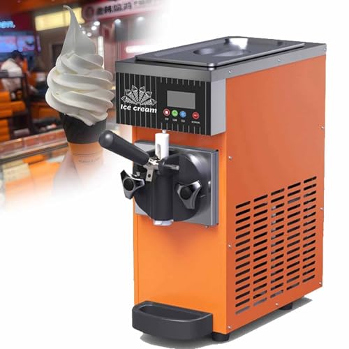 Imagen de Qiang Máquina de Helados Soft Heladera Maquina Helados Soft Comercial Maquina Helados Soft con1 Sabores Ice Cream Maker Máquina de Helado de Servido Suave Orange-750W